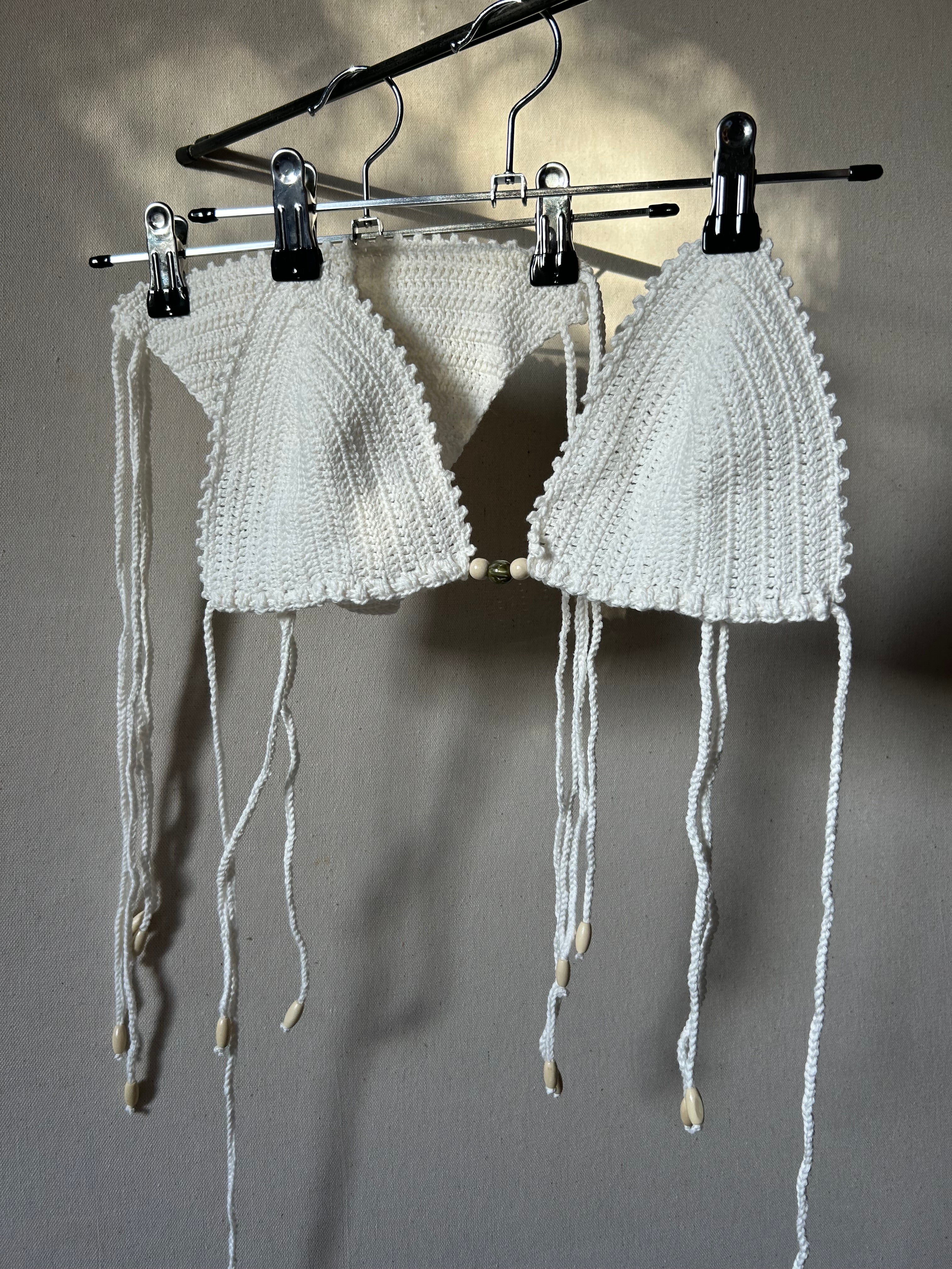 Seashell Crochet Bikini Set - Snow