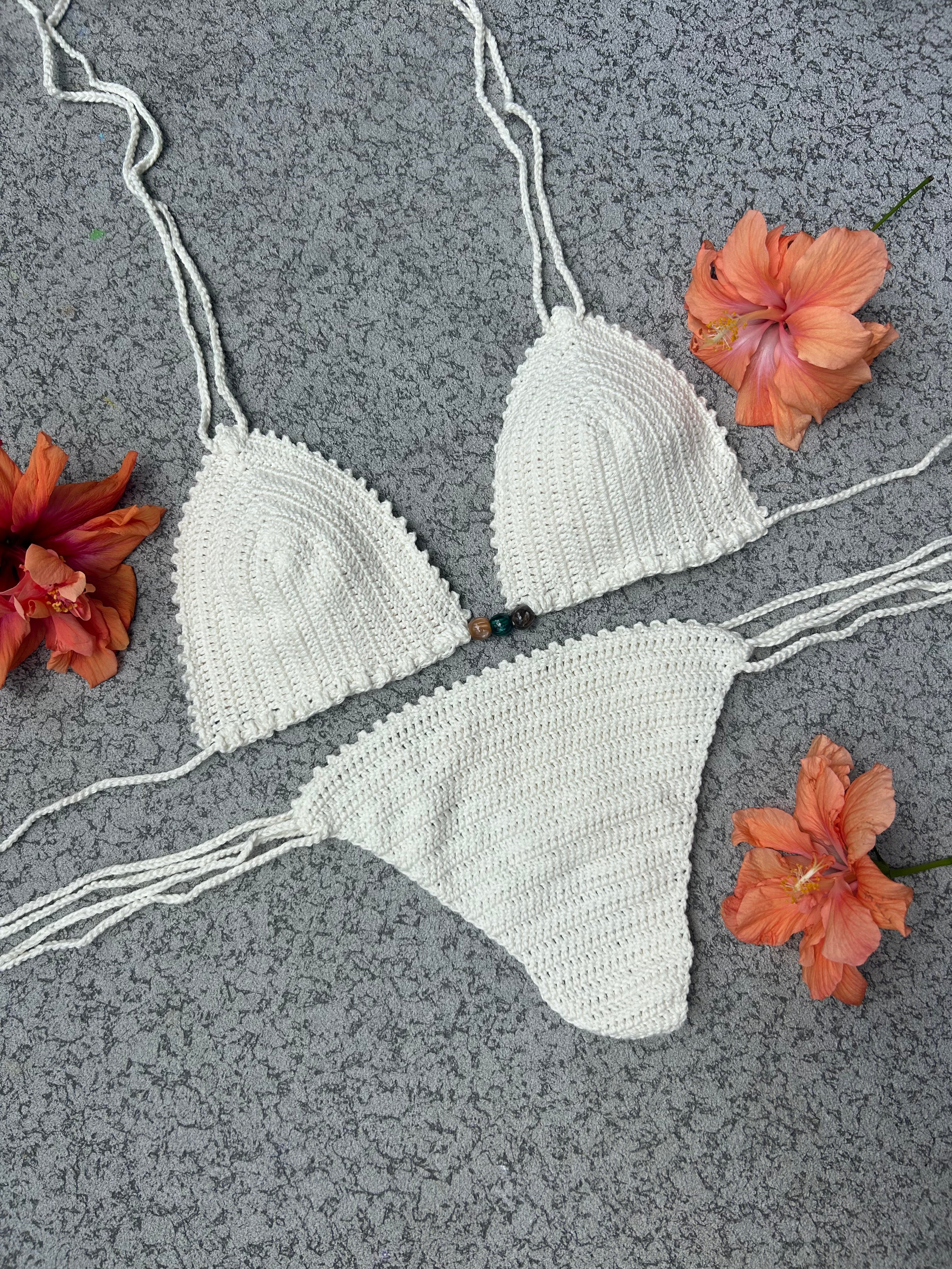 Seashell Crochet Bikini Set - Cloud