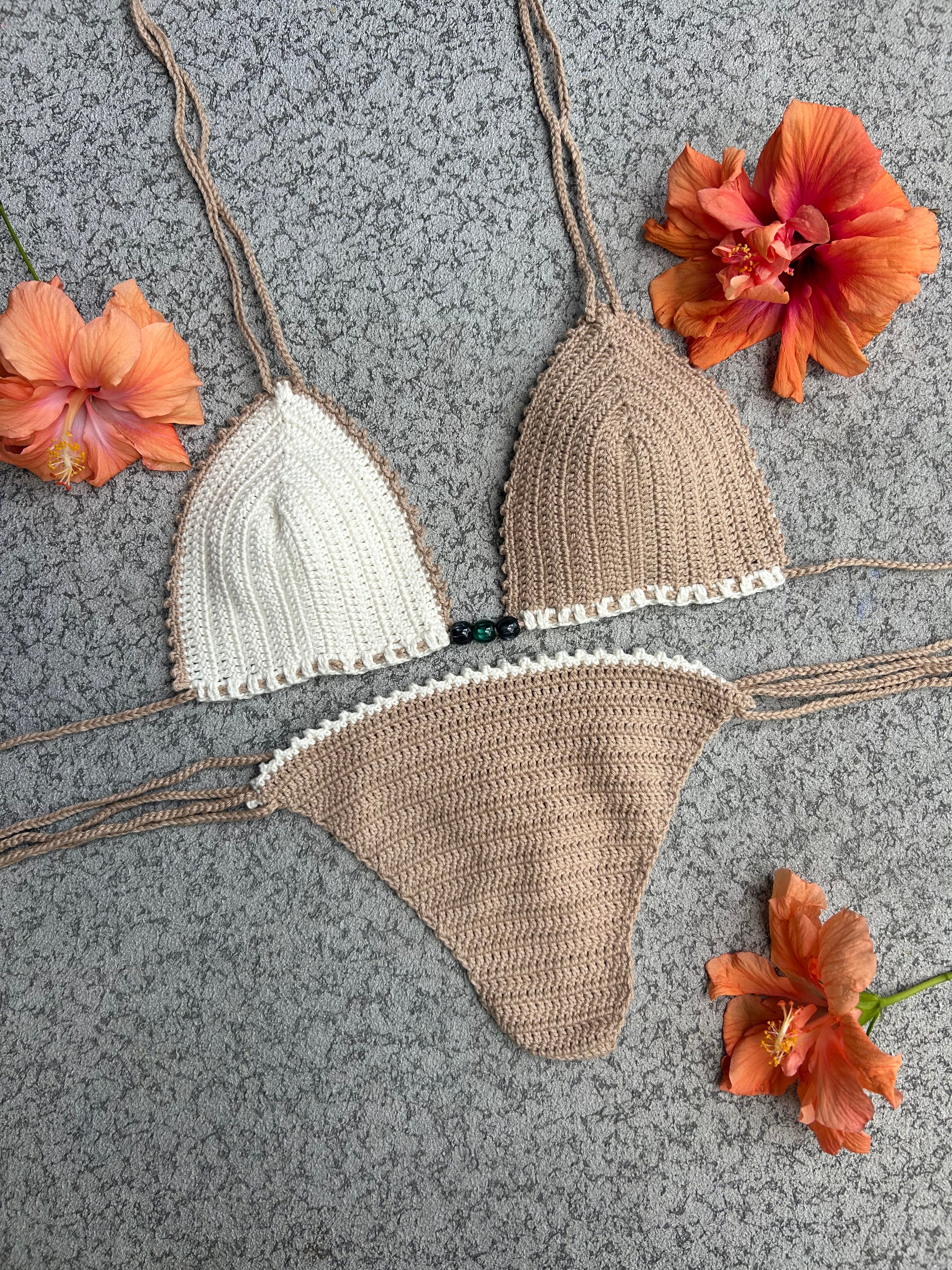Tide Crochet Bikini Set - Dune