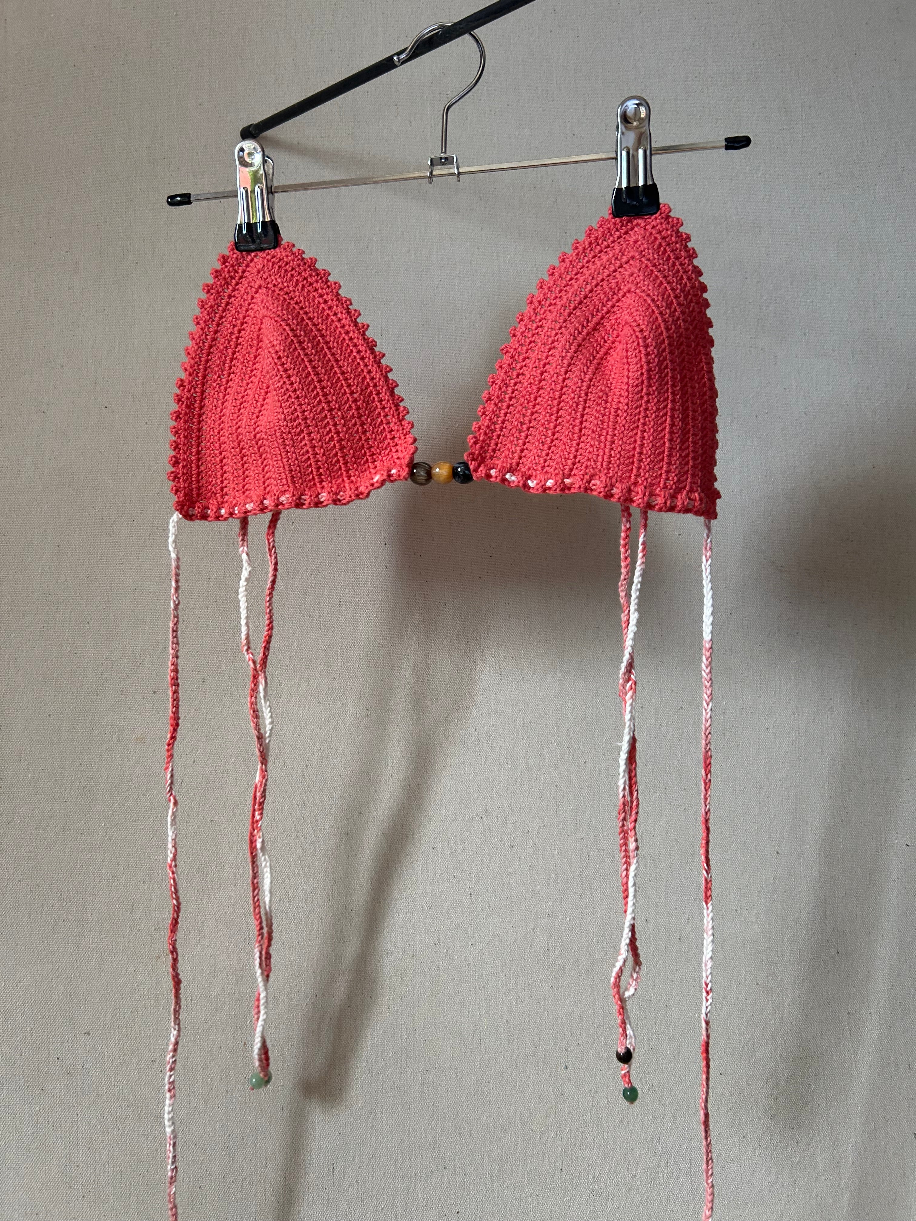 Seashell Crochet Bikini Set - Coral