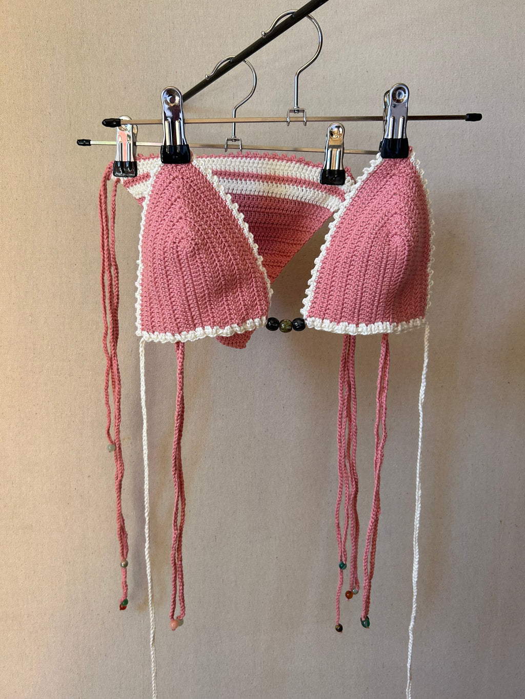Pearl Crochet Bikini Set - Rose