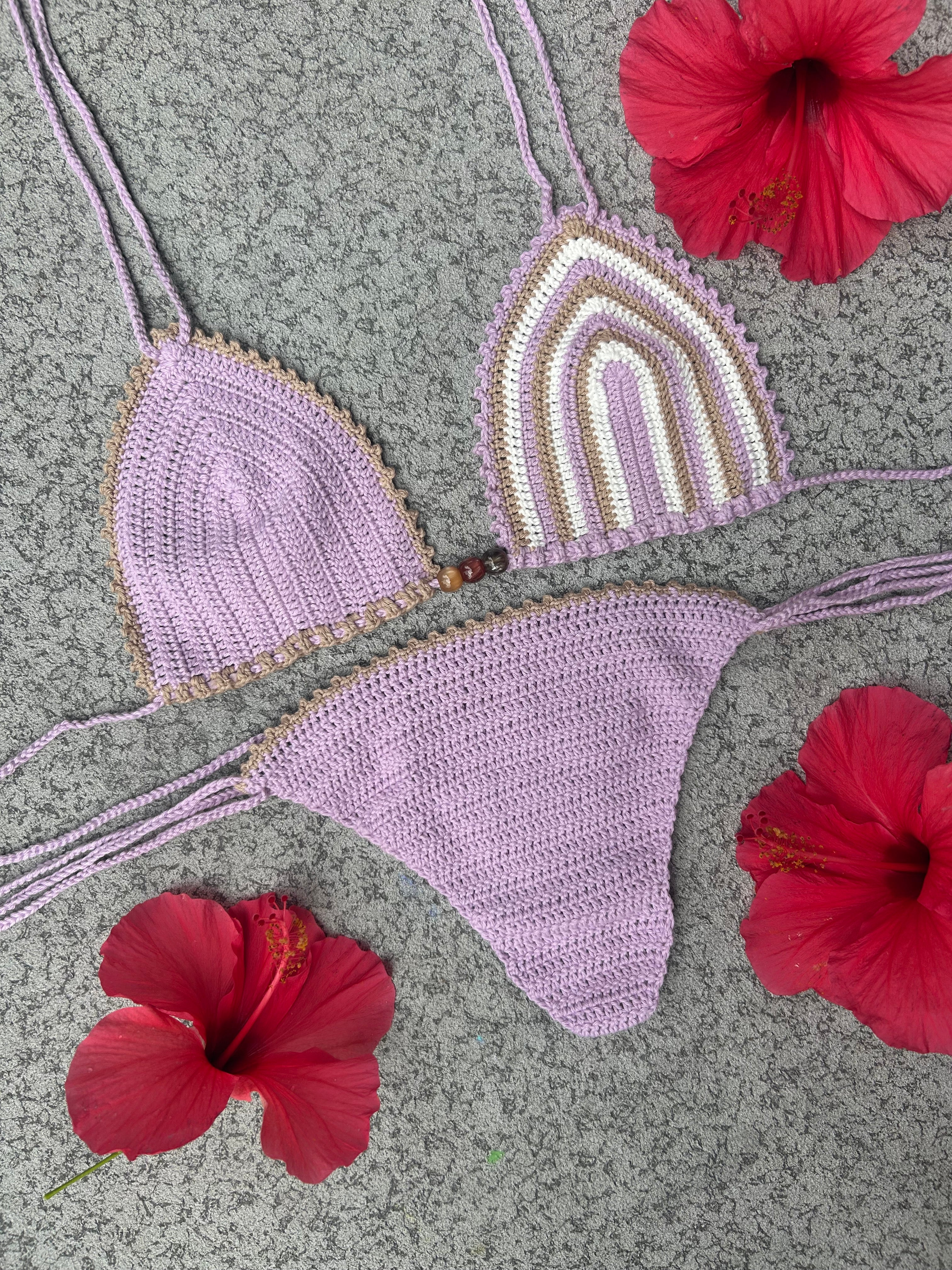 Aurora Crochet Bikini Set - Lilac Summer