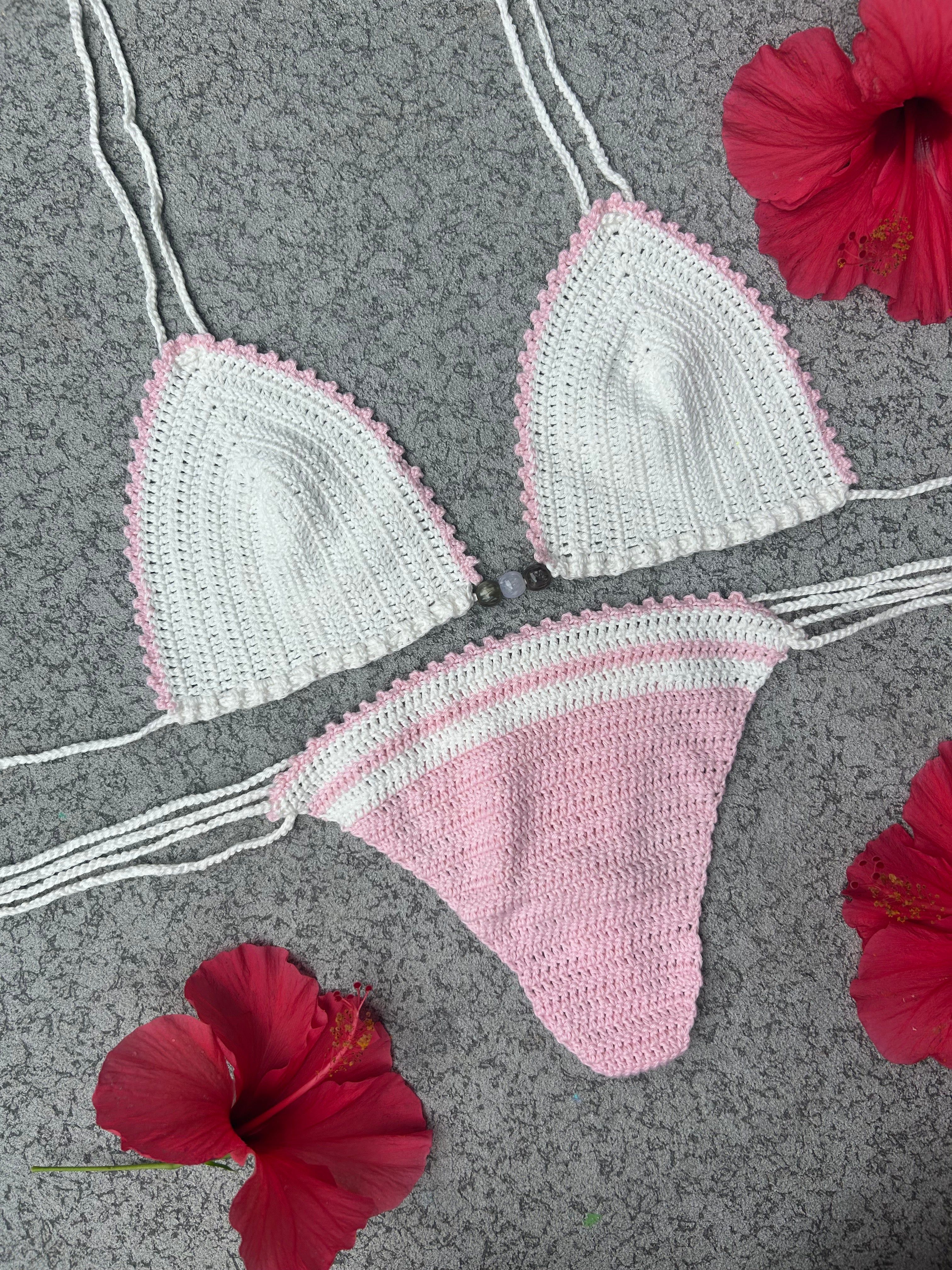 Pearl Crochet Bikini Set - Marshmellow