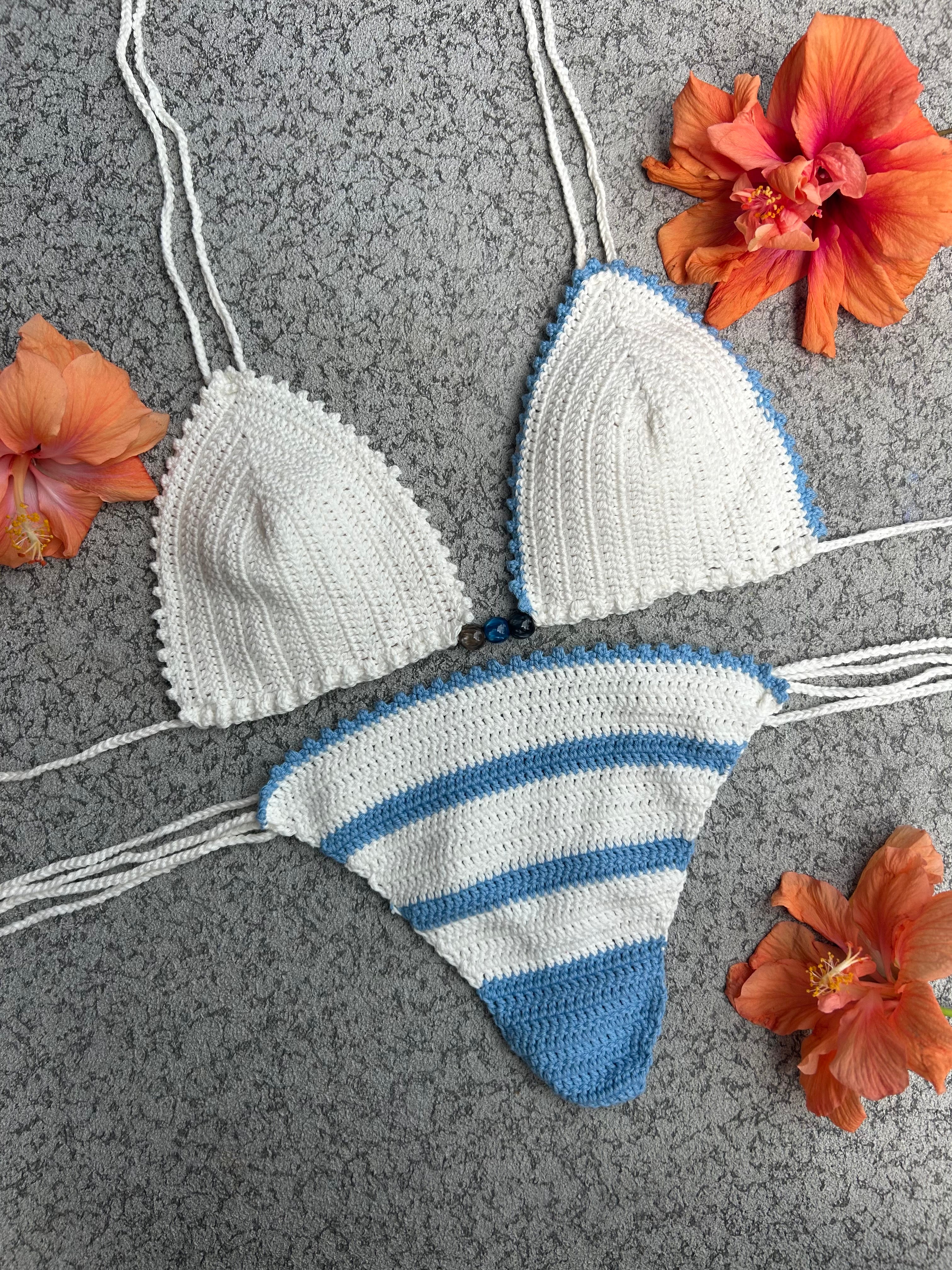 Tide Crochet Bikini Set - Sailor